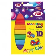 Пластилин 10цв VGR 26210 "Happy Kids" 170г в карт.упак.