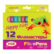 Фломастеры 12цветов VGR CCM125 "Happy Kids" 4.5мм, толстые