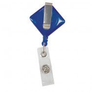 Рулетка с клипом для бейджа Economix 41452 ромб, синяя, длина шнурка 60см