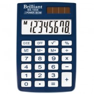 Калькулятор карманный  8р Brilliant BS-100ХBL 58х88x10 больш.диспл, синий,обложка PVC