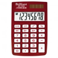 Калькулятор карманный  8р Brilliant BS-100ХRD 58х88x10 больш.диспл, красный,обложка PVC