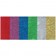 Бумага цветная гофрированная Interdruk 100х50 "Металлик" ассорти 6 цветов