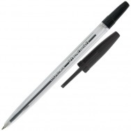 Ручка шариковая Economix 10117-01 Standart черная, прозрачный корпус, 0,7мм