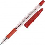 Ручка шариковая Economix 10150-03 Forward красная, прозрачный корпус, резиновый грип, 0,7мм