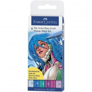 Ручка-кисточка капиллярная Faber Castell PITT® ARTIST PEN 167130 "BRUSH" набор Shôjo 6 цветов