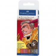 Ручка-кисточка капиллярная Faber Castell PITT® ARTIST PEN 167131 "BRUSH" набор Shônen 6 цветов