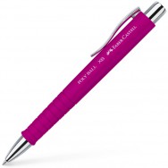 Ручка шариковая Faber Castell POLY BALL XB 241128 автоматическая, синяя, розовый каучуковый корпус, 1,4мм