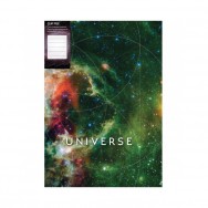Папка с прижимом A4 Optima 31271 "Universe" ассорти, внутренний карман, пластик 700мкм