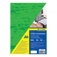Обложка картонная A4 под кожу BuroMax 0580-04 зеленая 250 г/м2, за штуку