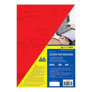Обложка картонная A4 под кожу BuroMax 0580-05 красная 250 г/м2, за штуку