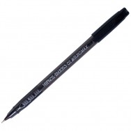 Ручка шариковая BuroMax 8353-02 Hypnos черная, масляная, корпус прозрачный, 0.7мм