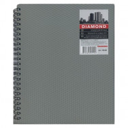 Тетрадь  на спир. B5  80л "Графика" DIAMOND серый, клетка, пласт.обл., ТВ5380-923