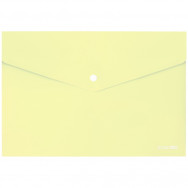 Папка на кнопке A4 Economix 31301-85 пастельная желтая, непрозрачная глянцевая, пластик 180мкм