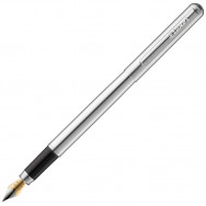 Ручка перьевая LUXOR COSMIC 1155СF корпус шлифованная сталь, хромированные вставки, перо из иридия
