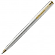 Ручка шариковая LUXOR MARVEL 8331 синяя, матовая сталь с золотыми вставками, 1,0мм