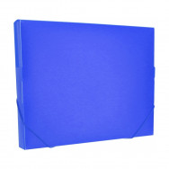Папка-бокс A4 Optima 35616-02 30мм, синяя, на рез., пластик 700мкм
