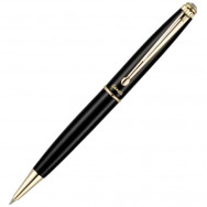 Ручка шариковая LUXOR LANCIA 210018 синяя, черный лаковый корпус с золотыми вставками, 1,0мм