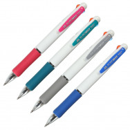 Ручка шариковая BuroMax 8216 автоматическая, 3-х цветная, с резиновым грипом, 0,5мм