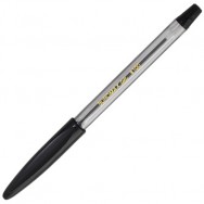Ручка шариковая BuroMax 8100-02 черная, резиновый грип, 0,7мм