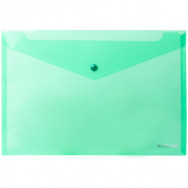 Папка на кнопке A4 Economix 31301-04 зеленая, глянцевая полупрозрачная, пластик 180мкм