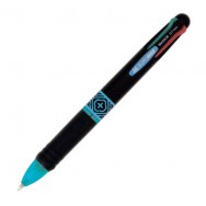 Ручка шариковая BuroMax 8208 автоматическая, 4-х цветная, с резиновым грипом, 0,7мм
