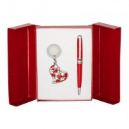 Набор подарочный Langres "Heart" ручка шариковая + брелок, красный, LS.122003-05