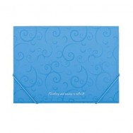 Папка на резинках A5 BuroMax 3902-14 "Barocco" голубая, пластик 550мкм