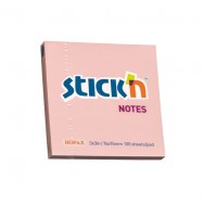 Бумага клейкая  76х76 100л STICK'N 21148 розовая пастельная