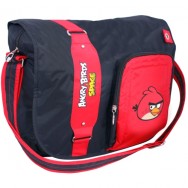 Сумка молодежная CFS AB03860 "Angry Birds" Space через плечо, горизонтальная, черный/ красный, 305х380х115
