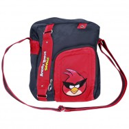 Сумка молодежная CFS AB03861 "Angry Birds" Space через плечо, вертикальная, черный/ красный, 310х280х110