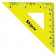Треугольник пластиковый С-45 45 град, 8 см, 2 шкалы, цветной