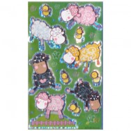 Наклейки  Stickers SCNCBCK044ABC "Веселые овечки" трехслойные, ручная работа 76х126мм