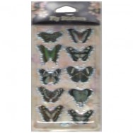 Наклейки  Stickers SCKAPCK012ABC "Бабочки зеленые" двухслойные, ручная работа 76х126мм