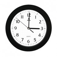 Часы настенные Fuda F16 круглые, белый циферблат с черной окантовкой, 250x250x45