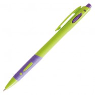 Ручка шариковая ZiBi 2101-01 автоматическая, синяя, цвета корпуса в ассортименте, резиновый грип, 0,7мм
