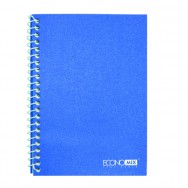 Тетрадь  на спир. A5  80л клетка Economix синяя пластиковая обложка