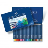 Карандаши  художественные акварельные 36 цветов Faber Castell Art Grip трехгранные, металлическая коробка 114236