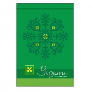 Блокнот в твердом переплете А5  80л Optima "Україна-мій улюблений стиль" зеленый, клетка, O20381-04