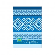 Блокнот в твердом переплете А6  80л Optima "Україна-мій улюблений стиль" синий, клетка, O20382-02