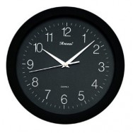 Часы настенные Kronos SC- 64B круглые, черный циферблат и окантовка, 285x285x38 мм