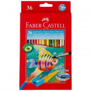 Карандаши  акварельные 36 цветов Faber Castell 114437 с точилкой и кисточкой