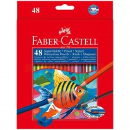 Карандаши  акварельные 48 цветов Faber Castell 114448 с точилкой и кисточкой