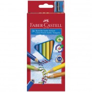 Карандаши  цветные 20 цв. Faber Castell JUMBO трехгранные + точилка 116520