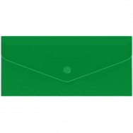 Папка на кнопке DL Economix 31306-04 зеленая, глянцевая, пластик 180мкм
