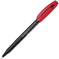 Ручка линер Schneider TOPLINER 967 красная, черный корпус, 0,4мм, S9672