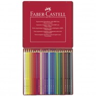 Карандаши  акварельные 24 цвета Faber Castell Grip 2001 трехгранные, металлическая коробка 112423
