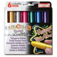 Мелки гуашевые  6 цветов PLAYCOLOR Metallic Pocket твердая гуашь-стик 6x 5гр 10351