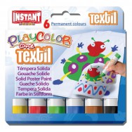 Краски для ткани  6 цветов PLAYCOLOR Textil One, 6x 10гр, 10401