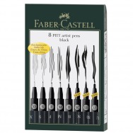 Ручка капиллярная Faber Castell PITT® ARTIST PEN 167137 цв.№199, черный, набор, 8 типов наконечников