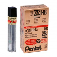 Грифель 0,5 Pentel Hi-Polymer Super Lead HB 12шт, C505-HB